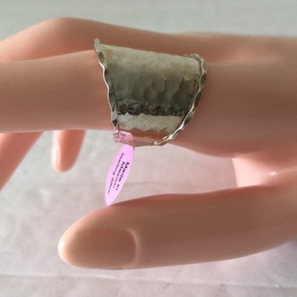 Seed & Sage ATI Sterling Silver 925 Wide Hammered Band Ring Mexico Sz. 9 - Picture 12 of 16